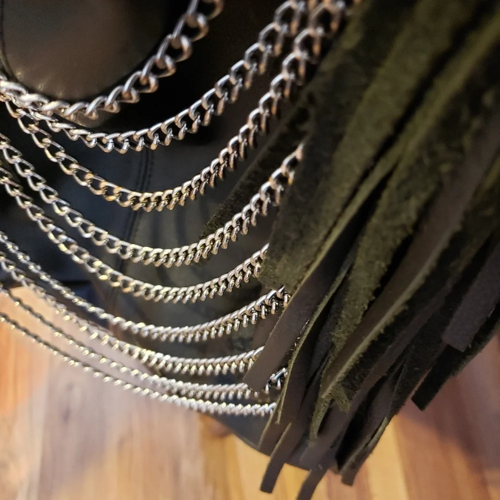 Black leather sachel. - Picture 11 of 12